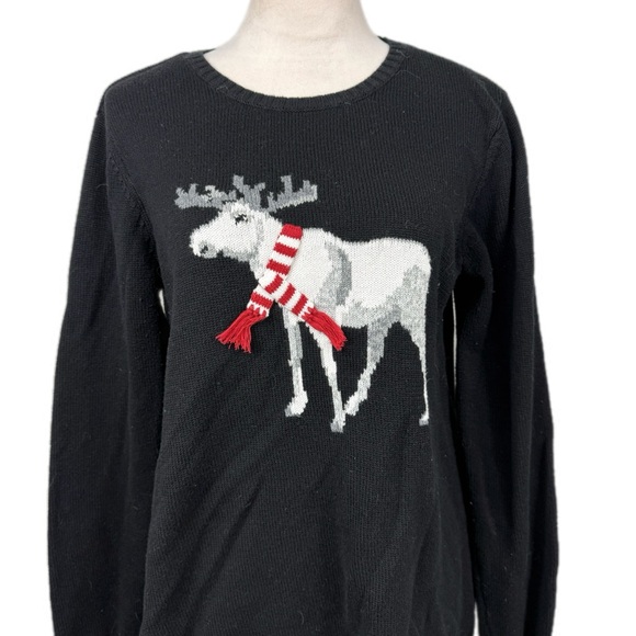 Coldwater Creek black moose on the loose sweater size small - Picture 2 of 9